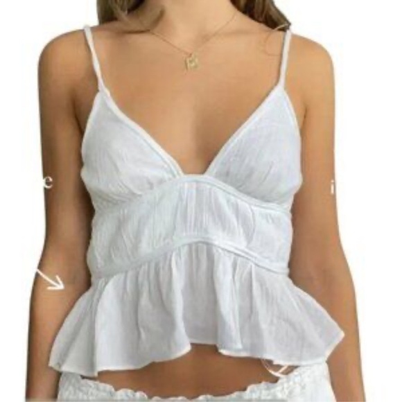 ZARA Women’s White Flowy Tank Top Size L Large, New - Picture 9 of 9